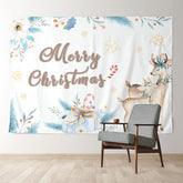 Aperturee - Schneeflocke Blumen Feiertags Hirsch Geschenk Weihnachtshintergrund