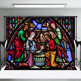 Aperturee - Buntglas Krippenfoto Weihnachtshintergrund