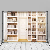 Aperturee - Studierzimmer Weiße Bücherregale Zurück Zur Schule Hintergrund