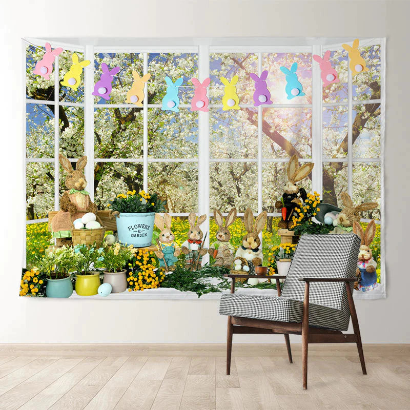 Aperturee - Sonniger Blumenfrühlingshasen Eier Osterhintergrund