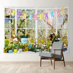 Aperturee - Sonniger Blumenfrühlingshasen Eier Osterhintergrund