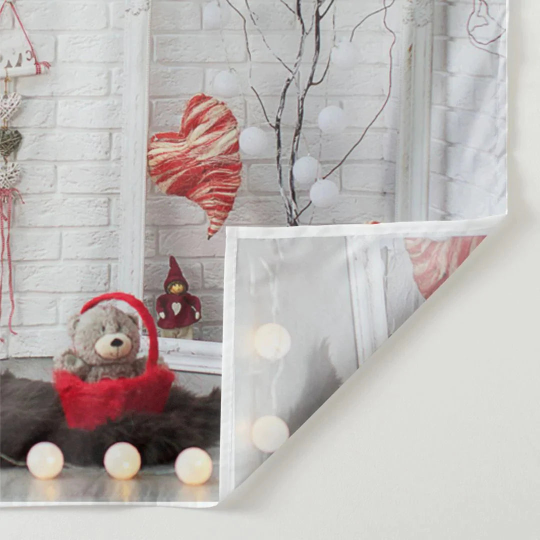Aperturee - Teddy White Love Is Heart Happy Valentine Hintergrund