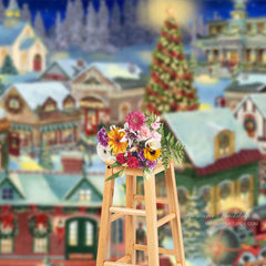 Aperturee - Dorfwagen Weihnachtsbaum Hintergrund für Party