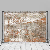Aperturee - Vintage Backsteinmauer Fotografie Studio Hintergrund