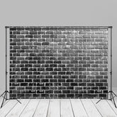 Aperturee - Vintage Grunge Schwarz Weiß Ziegel Fotohintergrund