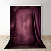 Aperturee - Vintage Rouge Textur Vorhang Fotografie Hintergrund