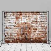 Aperturee - Vintage Fotostudio Hintergrund aus weißem und rotem Backstein