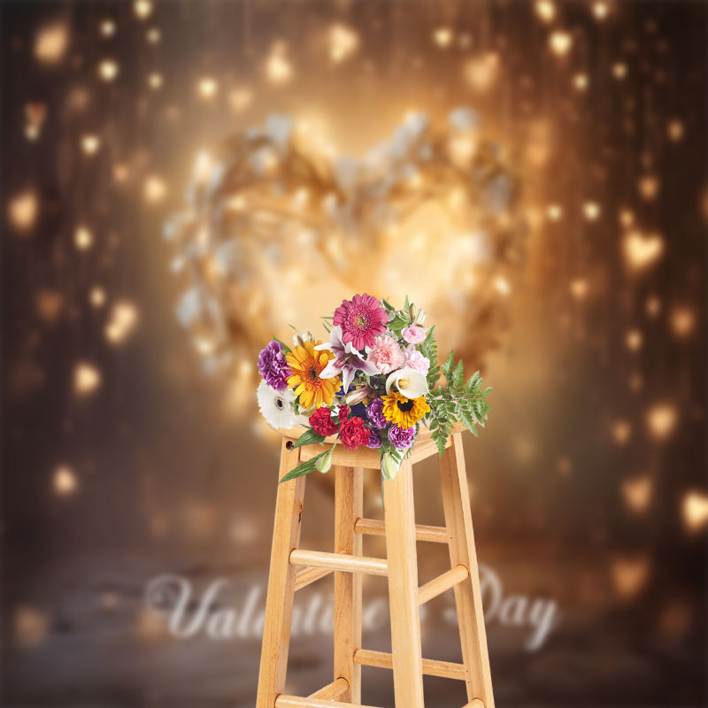 Aperturee - Warmes Herz Licht Bokeh Foto Valentinstag Hintergrund