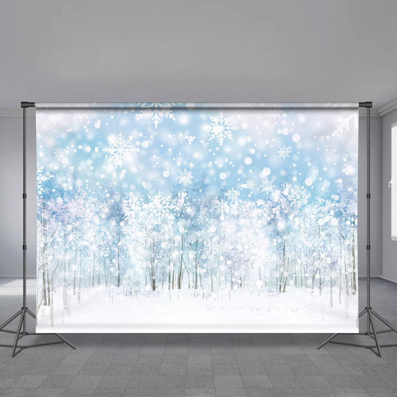 Aperturee - Weißer blauer Schneewald Winterszenen Hintergrund