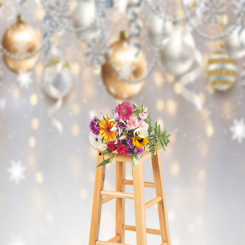 Aperturee - Weißer Bokeh Ball Weihnachtsfoto Sweep Hintergrund