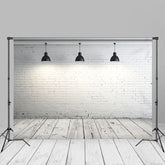 Aperturee – Fotostudio Hintergrund mit weißer Ziegelwandstruktur