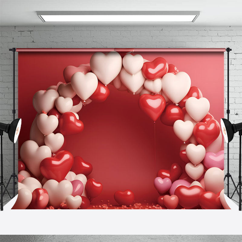 Aperturee - Rot weißer Herz Bogen Ballon Valentinstag Hintergrund