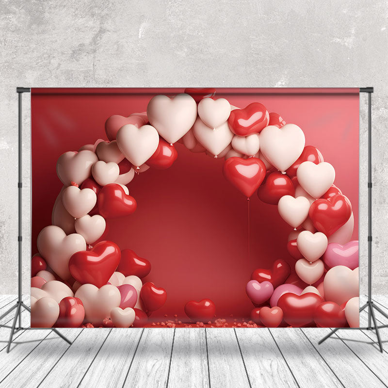 Aperturee - Rot weißer Herz Bogen Ballon Valentinstag Hintergrund