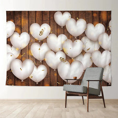 Aperturee - Weißer Herzballon lebte glückliche Valentinstag Hintergrund