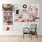 Aperturee - Weiße Küche Feiertags Dekor Frohe Weihnachts Hintergrund