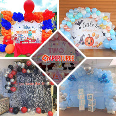 Blau Gold Luftballons Funkeln Geburtstag Hintergrund
