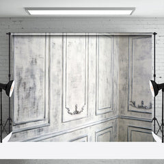 Weißer alter Retro Wandfotostudio Hintergrund