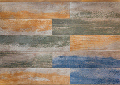 Aperturee - Hellgelb blaue schäbige Holzboden Hintergrundfarbe