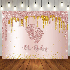 Rose Golden Füße Baby Dusche Hintergrund