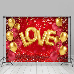 Aperturee - Rotgoldener Luftballon Konfetti Valentinstag Hintergrund