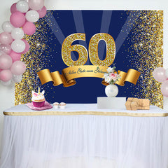 60 Geburtstag königlich Blau Gold Hintergrund