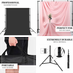 Aperturee - 10X10FT verstellbarer Fotohintergrundständer aus Metall