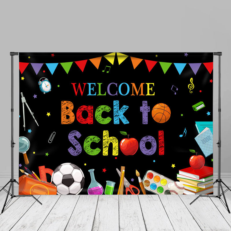 Aperturee - Tafel Buch Ball Fahne Zurück To Schule Hintergrund