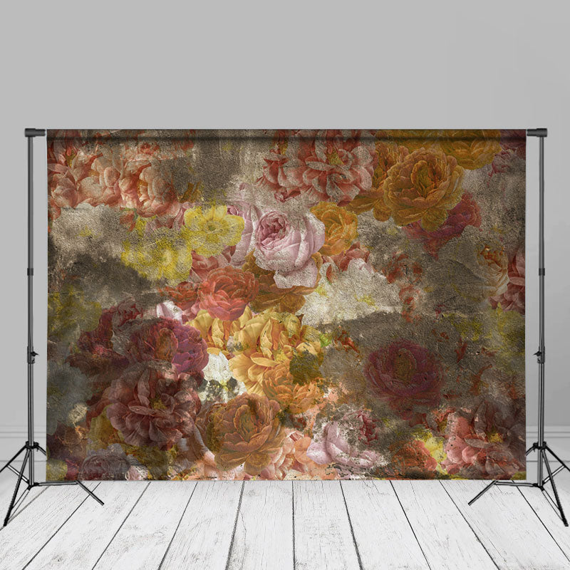 Aperturee - Blumenstrauß Vintage Ölgemälde Fine Art Foto Hintergrund