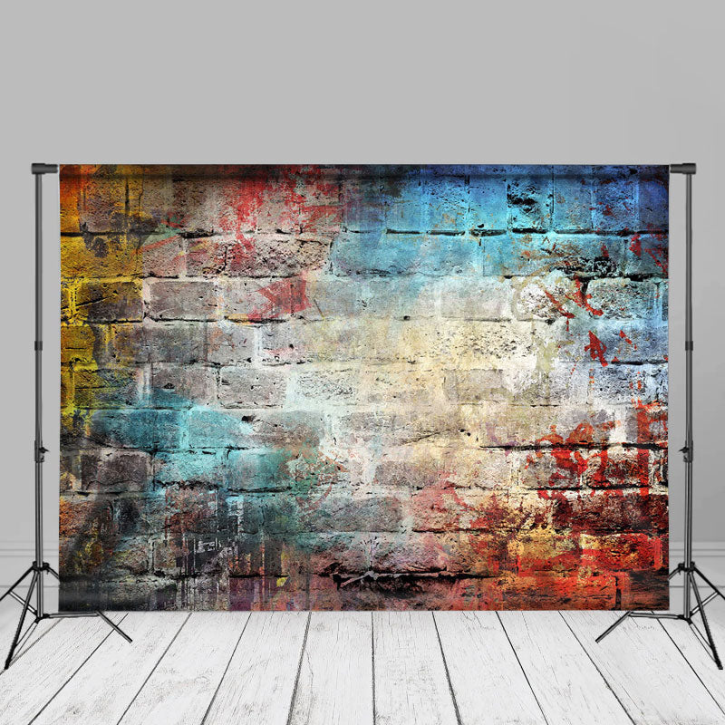 Aperturee – Brick Wall Shabby Art Painting Fotografie Hintergrund