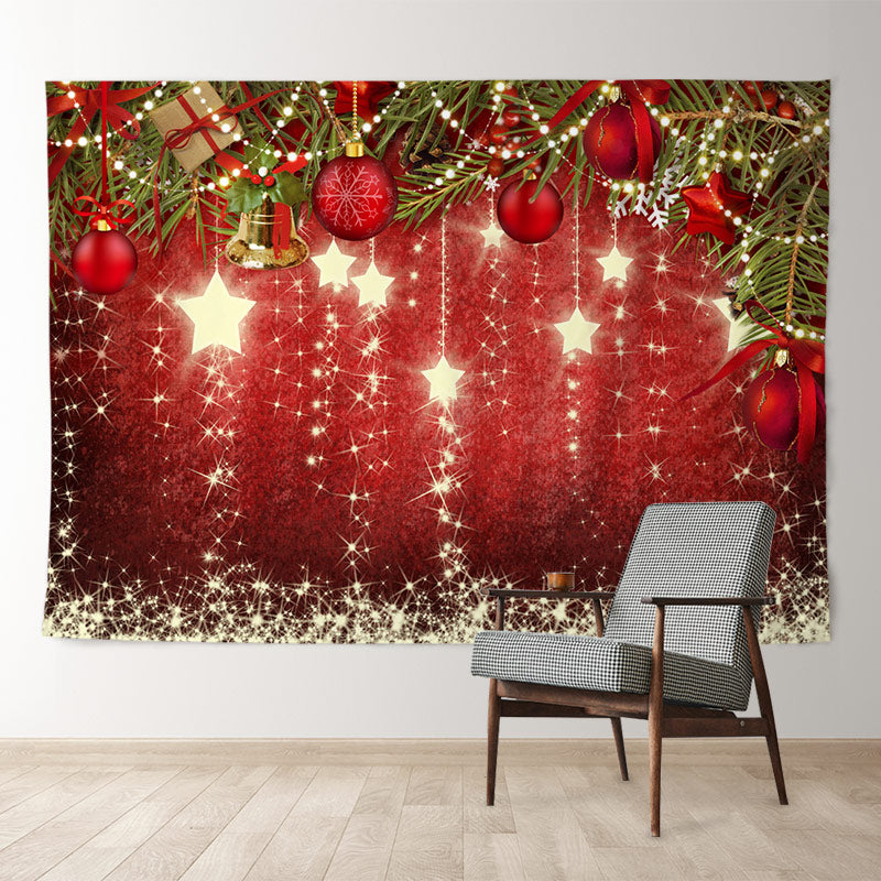 Aperturee - Burgunderroter Glitzerball Weihnachtshintergrund