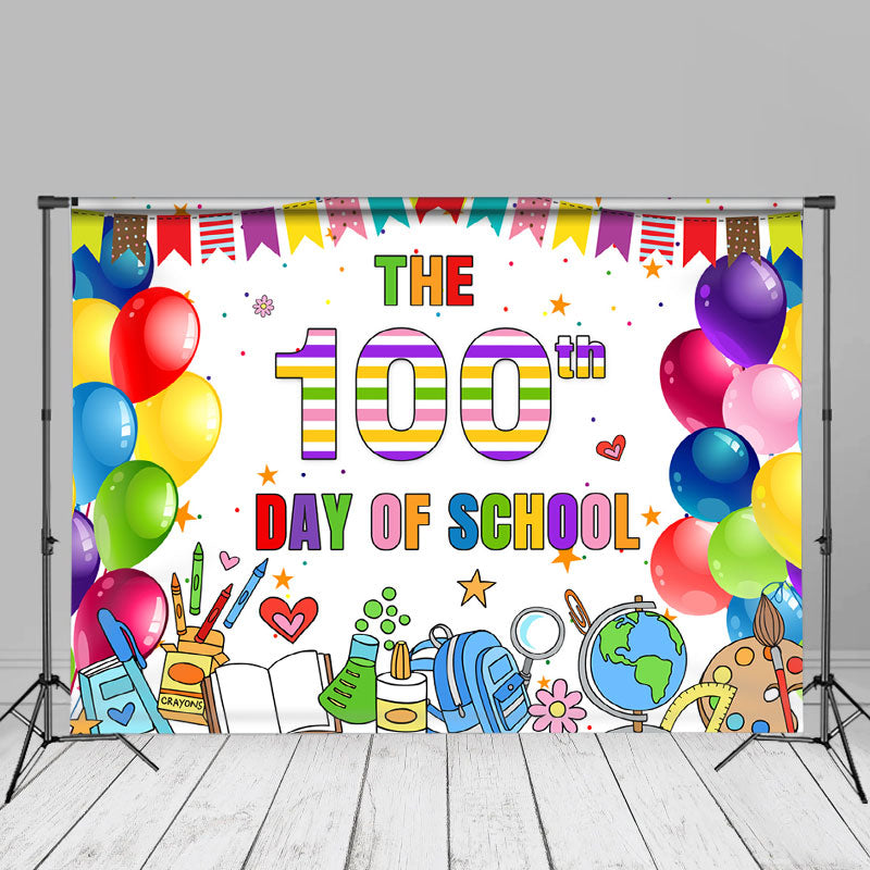 Aperturee - Bunte Luftballons als Hintergrund zum 100. Schultag