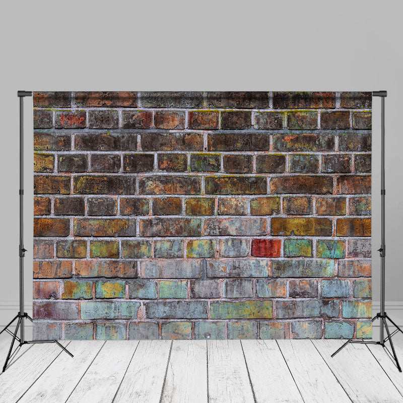 Aperturee - Bunte Pigment Vintage Backsteinmauer Foto Hintergrund