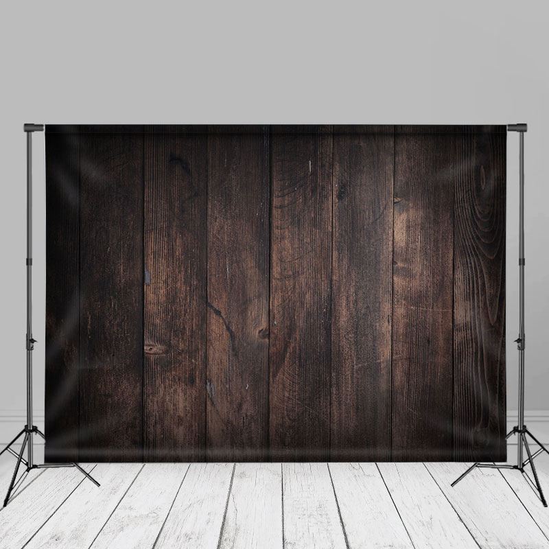 Aperturee - Dunkelbrauner Retro Hintergrund aus altem Holz für Fotoautomaten