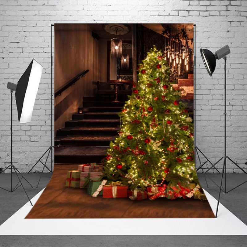 Aperturee - Glitzernder wunderschöner Weihnachtsbaum Geschenk Fotohintergrund