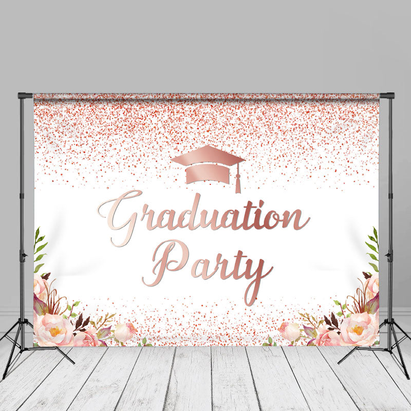 Aperturee - Glitzer Rosa Blumen Absolventen Party Fotografie Hintergrund