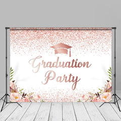 Aperturee - Glitzer Rosa Blumen Absolventen Party Fotografie Hintergrund