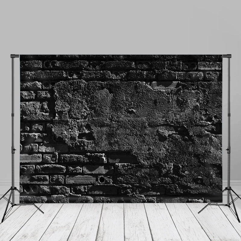 Aperturee - Düsterer schwarzer Backsteinmauer Portrait Fotohintergrund