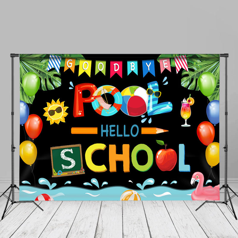 Aperturee - Goodbay Pool Hintergrund im Sommerstil für den Schulanfang