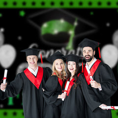 Aperturee - Grün Silber Glitzer Ballon Schwarz Grad Fotohintergrund