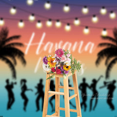 Aperturee - Fotohintergrund Havana Nächte Bäume Tanzen Party Sommer