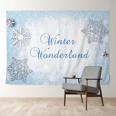 Aperturee - Hellblauer Winterwanderland Urlaubshintergrund