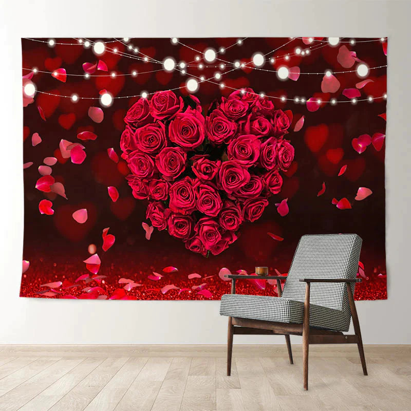 Aperturee - Leuchtende rote Rosenherz Valentinstag Hintergrund