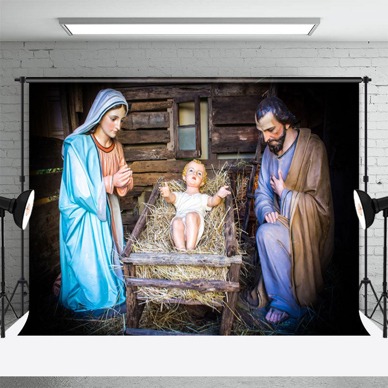 Aperturee - Krippen Jungfrau Maria Joseph Foto Weihnachtshintergrund