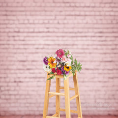 Aperturee – Rosa Backsteinwand  und Bodenhintergrund für die Fotografie