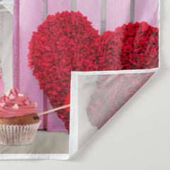 Aperturee - Pinkfarbener und roter Herz Teddy Valentine Hintergrund