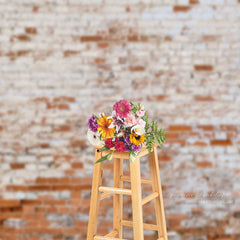 Aperturee – Fotohintergrund „Shabby White Brushed Red Brick Wall