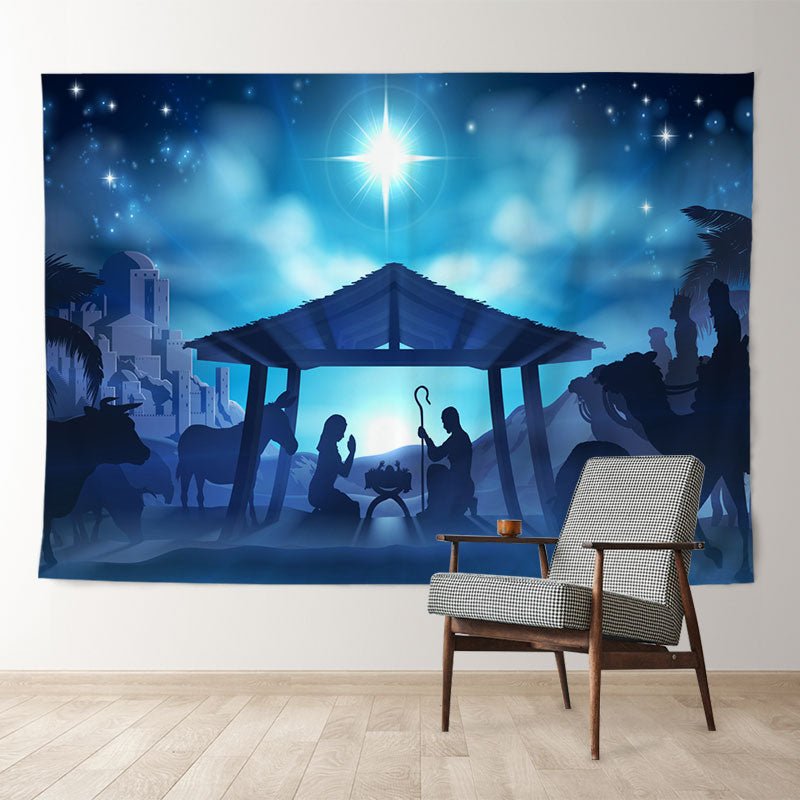 Aperturee - Glänzender Stern Jesus Nacht Frohe Weihnachten Hintergrund