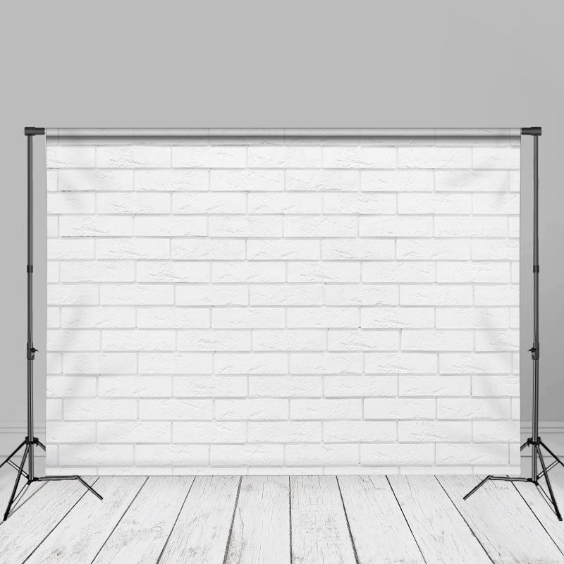 Aperturee - Texturierter weißer Backsteinmauer Portrait Fotohintergrund