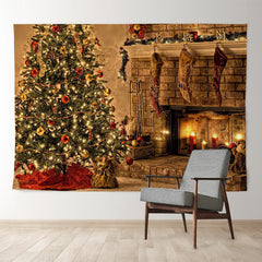 Aperturee - Vintage Kaminstrumpfbaum Weihnachtskulisse