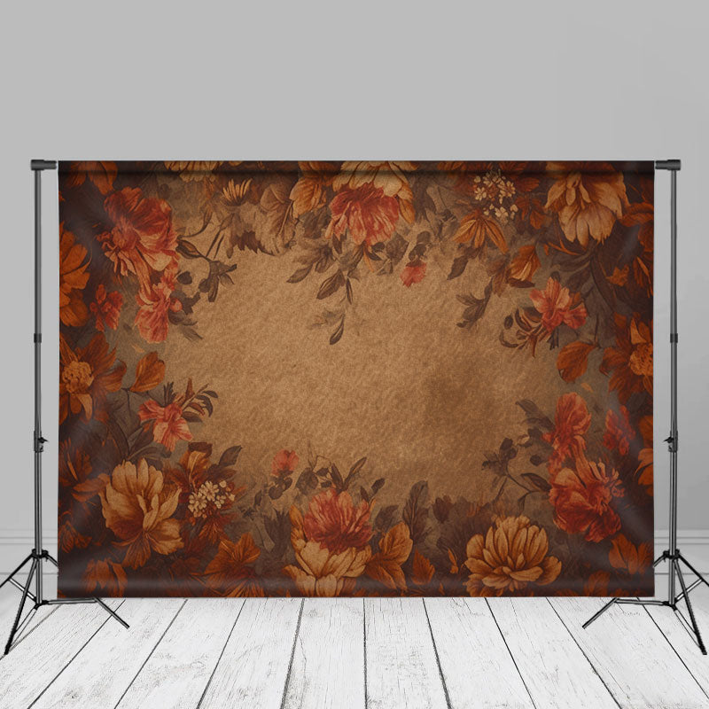 Aperturee - Vintage roter floraler Kunst Portrait Fotohintergrund